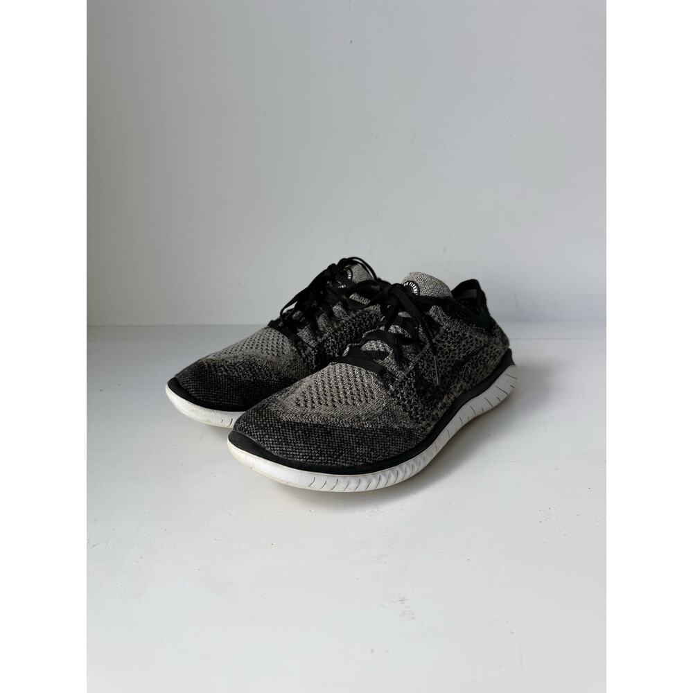 Nike Free RN Flyknit 2018 Sneakers Womens 8 Oreo Running Shoes 942839-101